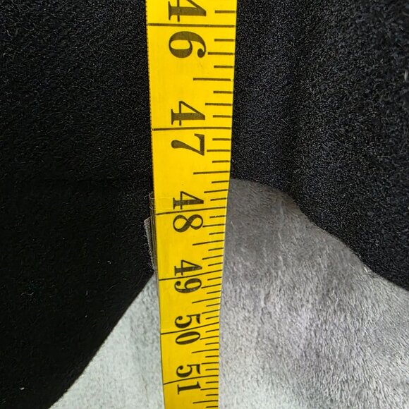 Womens Holly Deb Black 100% Pure Wool Embroidered Long Coat Open Front Size M - Picture 8 of 12